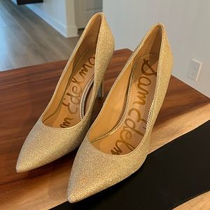 Sam Edelman Hazel Pointed Pump - Light Gold Mesh / Glitter - Size 11 - VGC